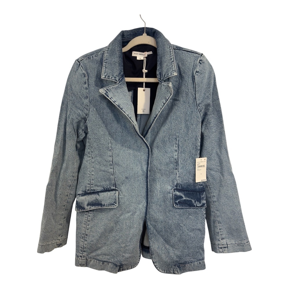 Good American Denim Blazer Indigo554 GJK235 Womens Size Medium New With Tags